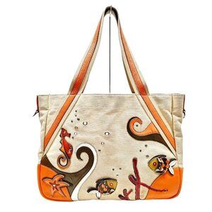 Prada Canvas Appliqué Tote Bag